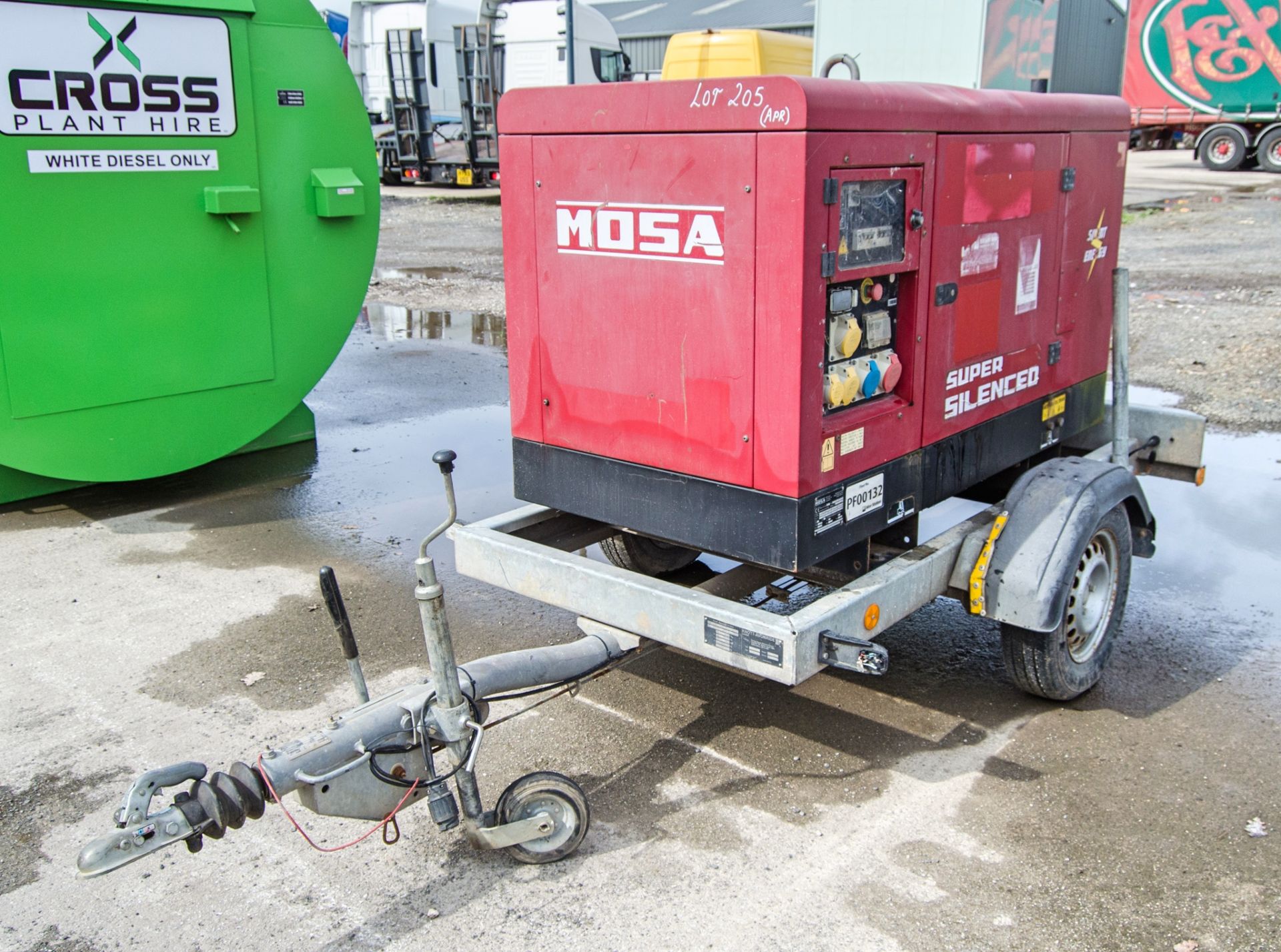 Mosa GE20 YSX 20 kva diesel driven fast tow mobile generator Year: 2015 S/N: 44516 PF00132