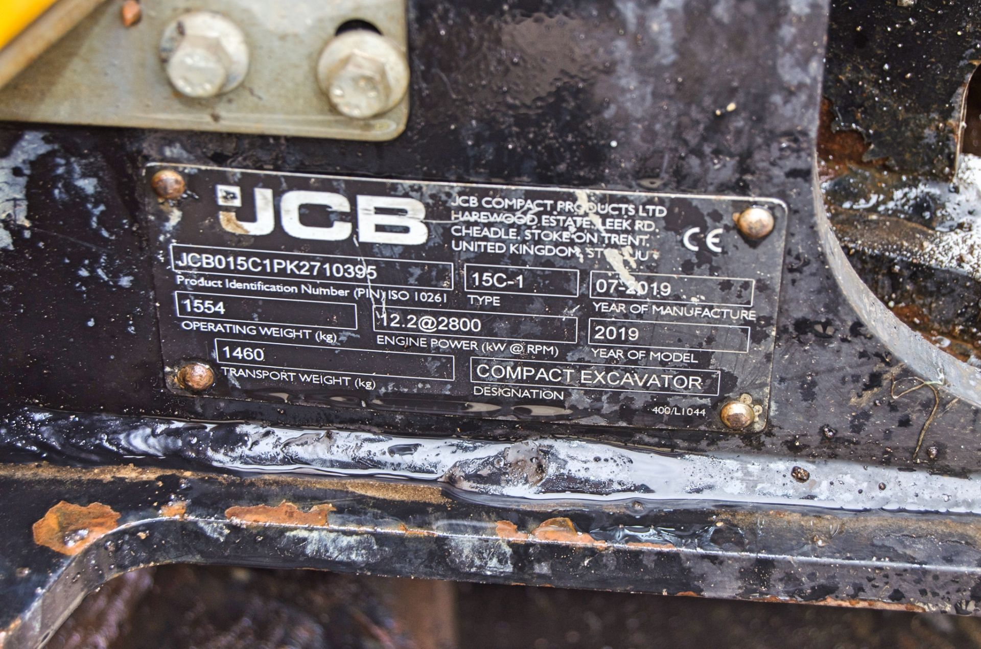 JCB 15C-1 1.5 tonne rubber tracked mini excavator Year: 2019 S/N: 2710395 Recorded Hours: 1300 - Bild 24 aus 24