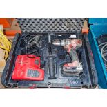 Milwaukee M18 cordless power drill c/w charger, 2 batteries and carry case