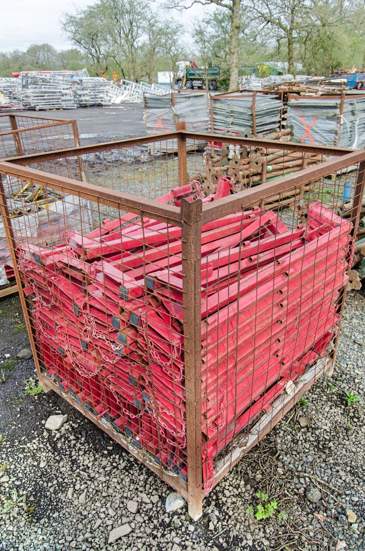 Stillage of posts for mesh safety panels - Image 2 of 2