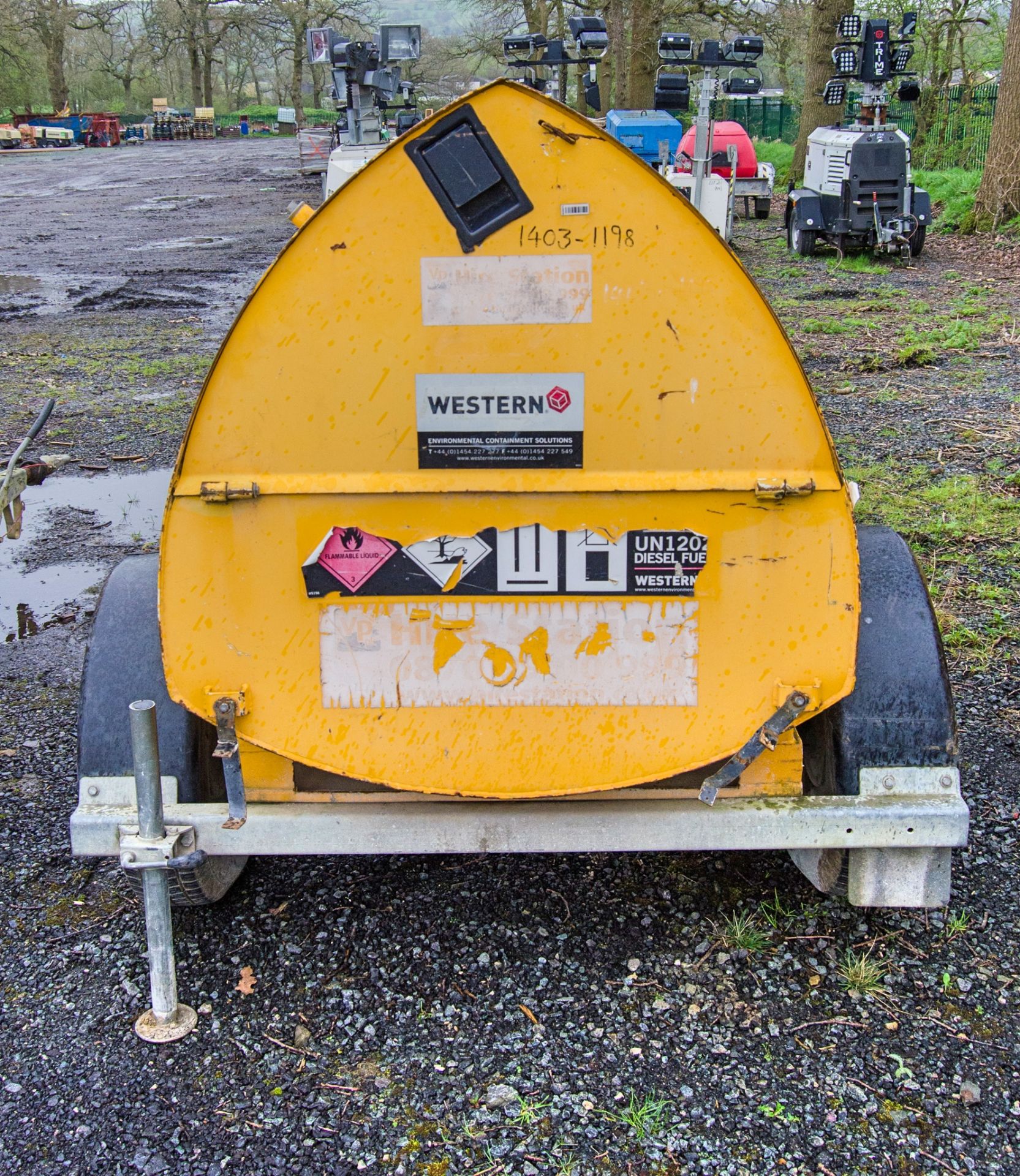 Western Abbi 950 litre fast tow bunded fuel bowser c/w manual pump, delivery hose & nozzle 14031198 - Image 6 of 7