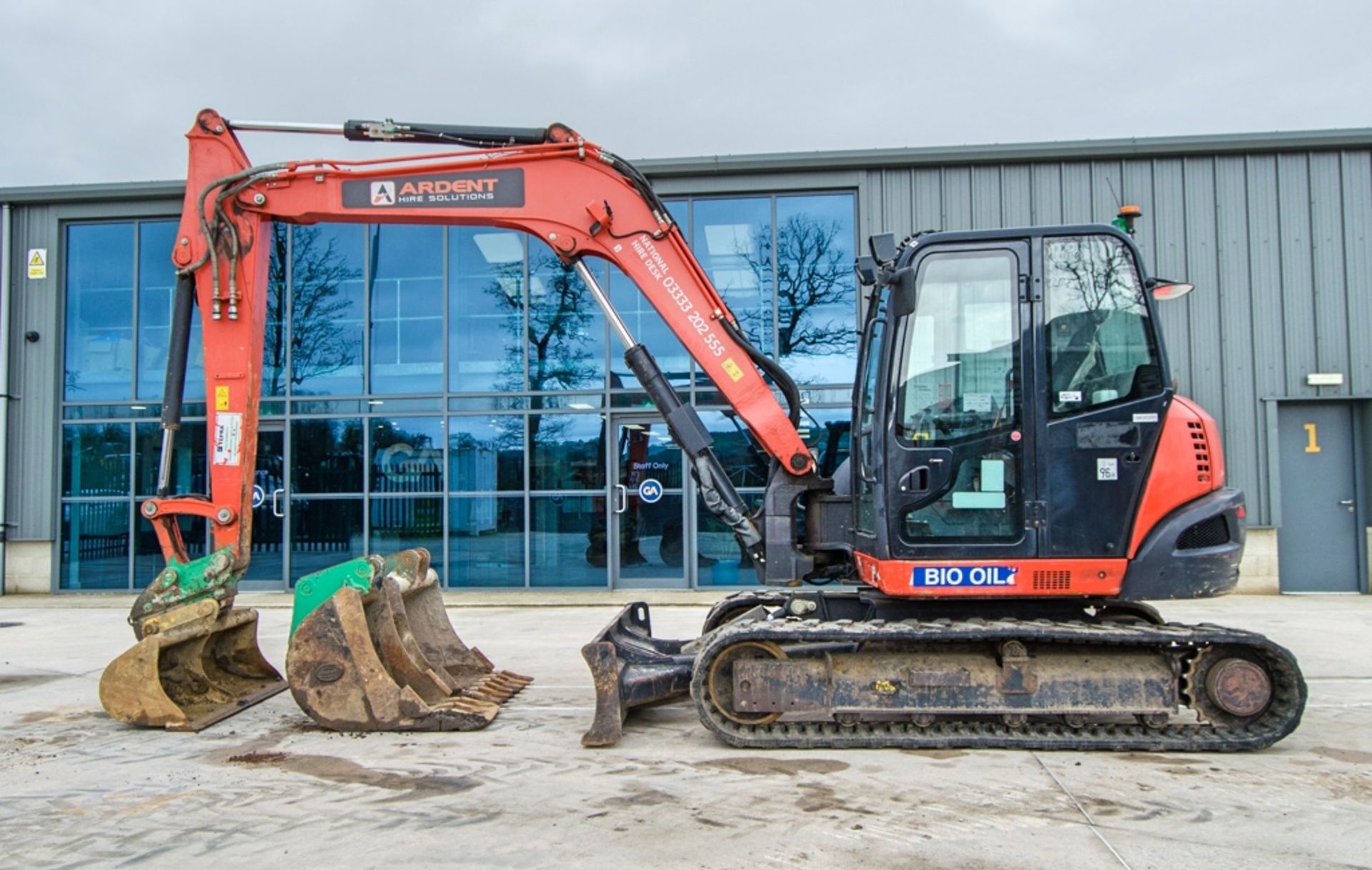 Kubota KX080-4 8 tonne rubber tracked excavator Year: 2019 S/N: 47442 Recorded Hours: 3058 piped, - Image 8 of 26