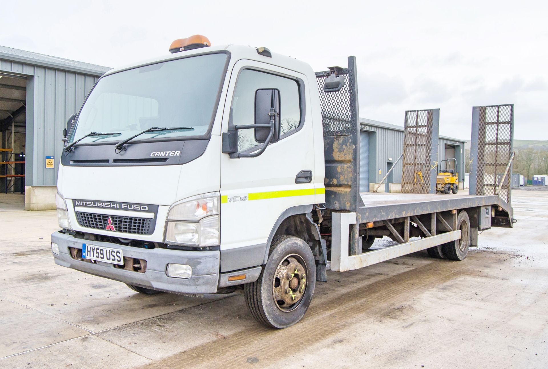 Mitsubishi Fuso Canter 7C18  7.5 tonne beaver tail plant lorry Registration Number: HY59 USS Date of