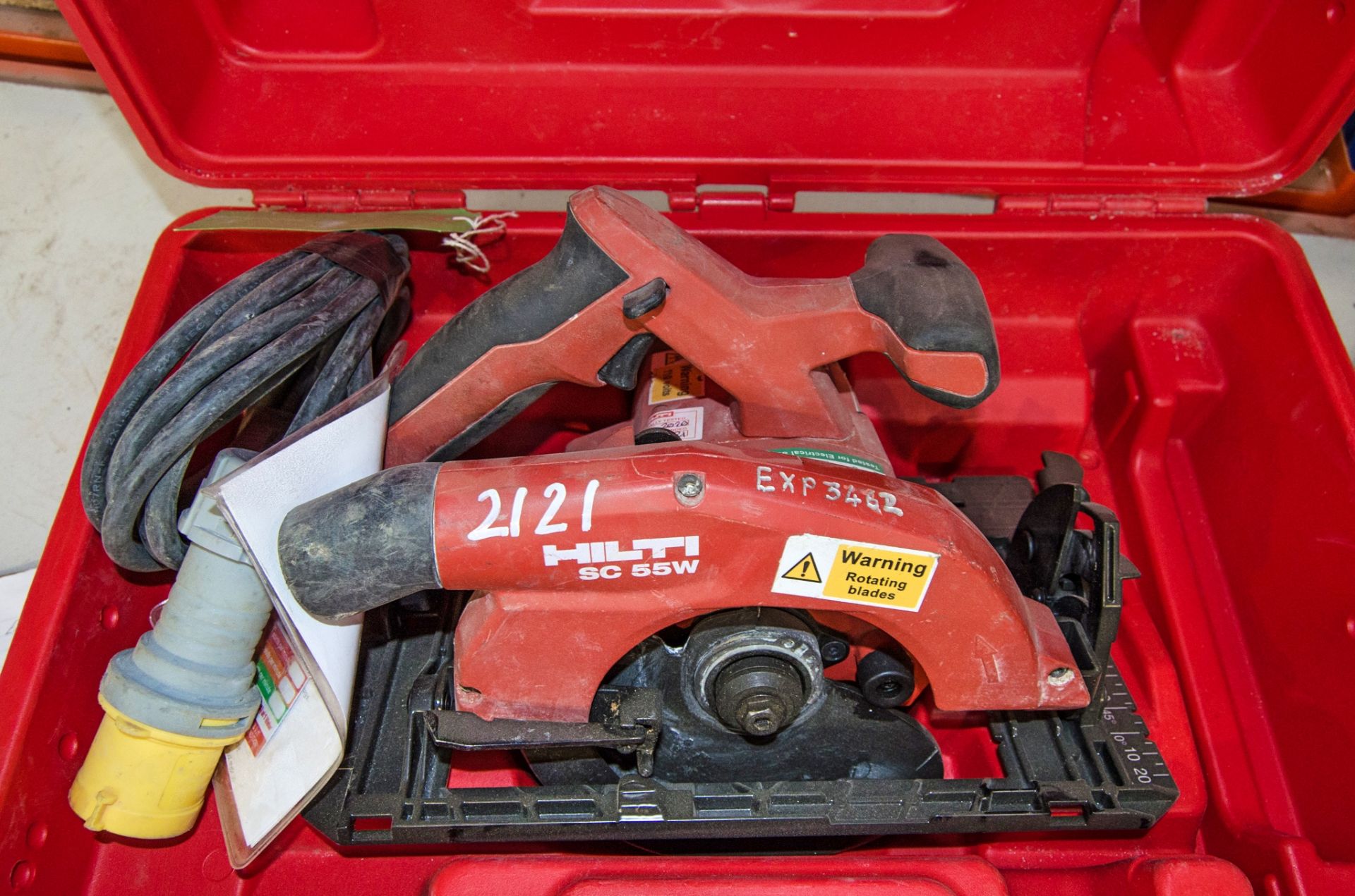 Hilti SC55W 110v circular saw c/w carry case EXP3462