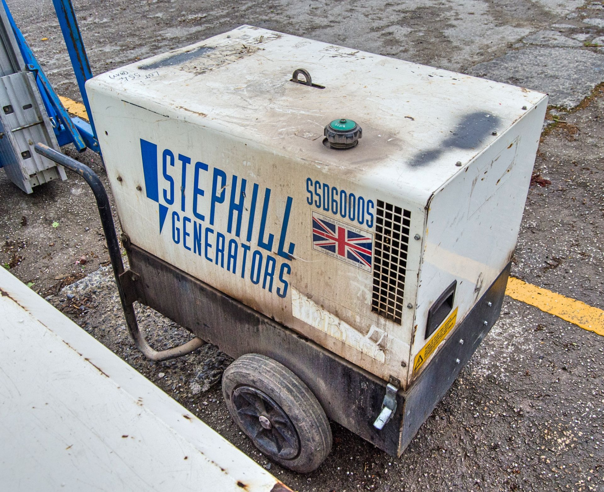 Stephill SSD6000S 6 kva diesel driven generator Recorded Hours: 1852 18064540 ** Panel loose ** - Image 2 of 4