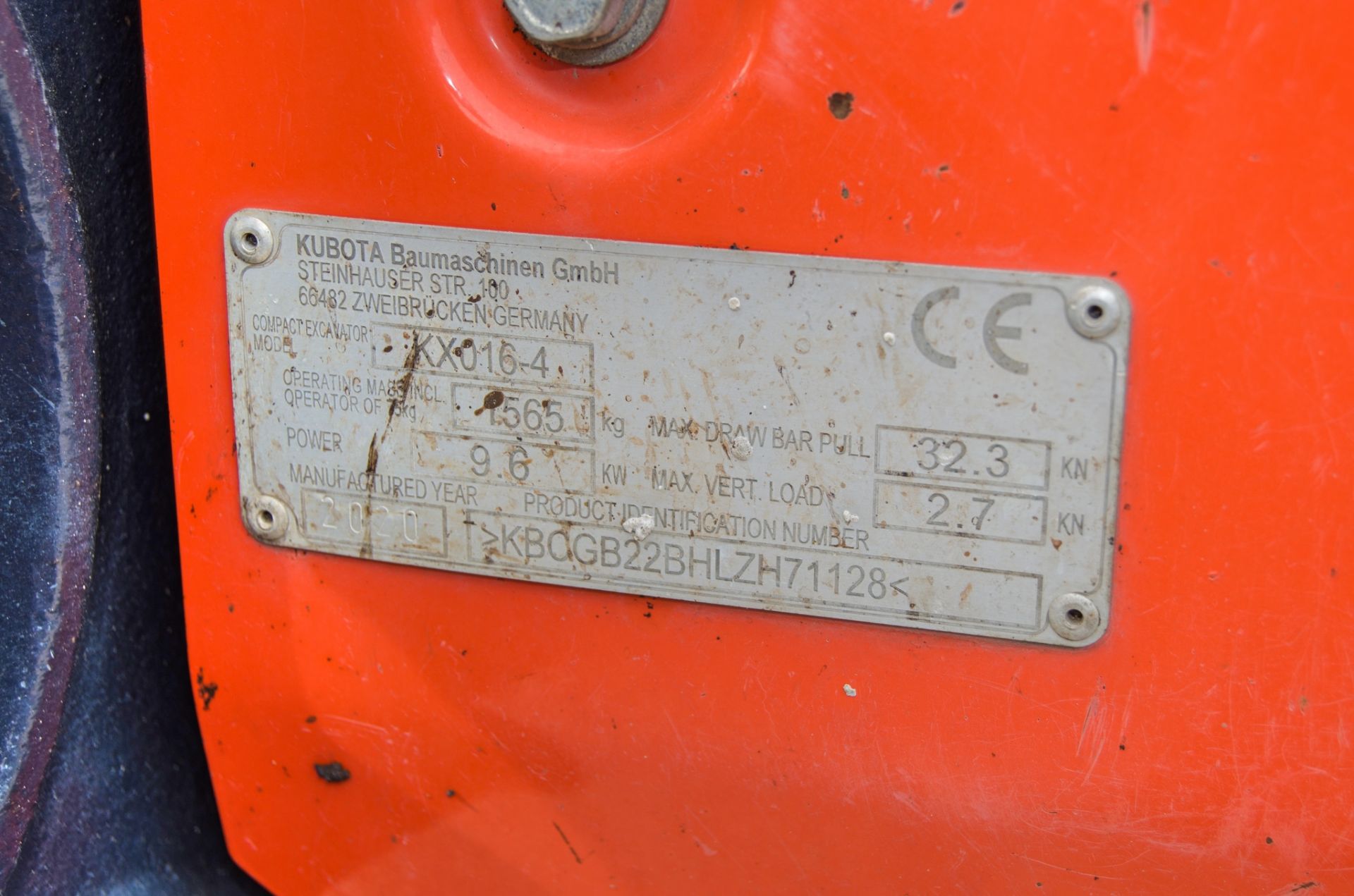 Kubota KX016-4 1.5 tonne rubber tracked mini excavator Year: 2020 S/N: LZH71128 Recorded Hours: 1130 - Bild 26 aus 26
