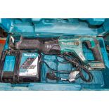 Makita DJR186 18v cordless reciprocating saw c/w charger and carry case ** No battery **