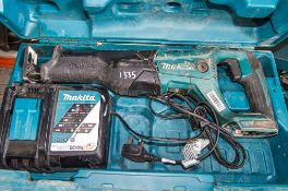 Makita DJR186 18v cordless reciprocating saw c/w charger and carry case ** No battery **