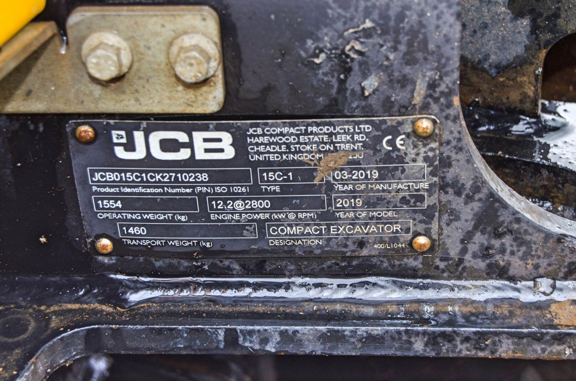 JCB 15C-1 1.5 tonne rubber tracked mini excavator Year: 2019 S/N: 2710238 Recorded Hours: 1142 - Bild 23 aus 23