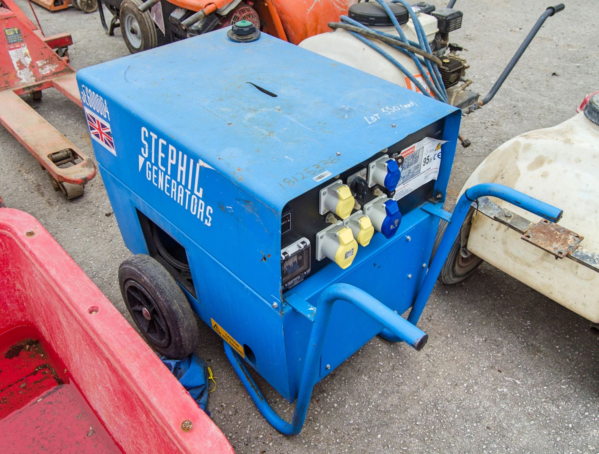 Stephill 6 kva diesel driven generator S/N: 277107 Recorded Hours: 1562 18125338 ** Engine parts