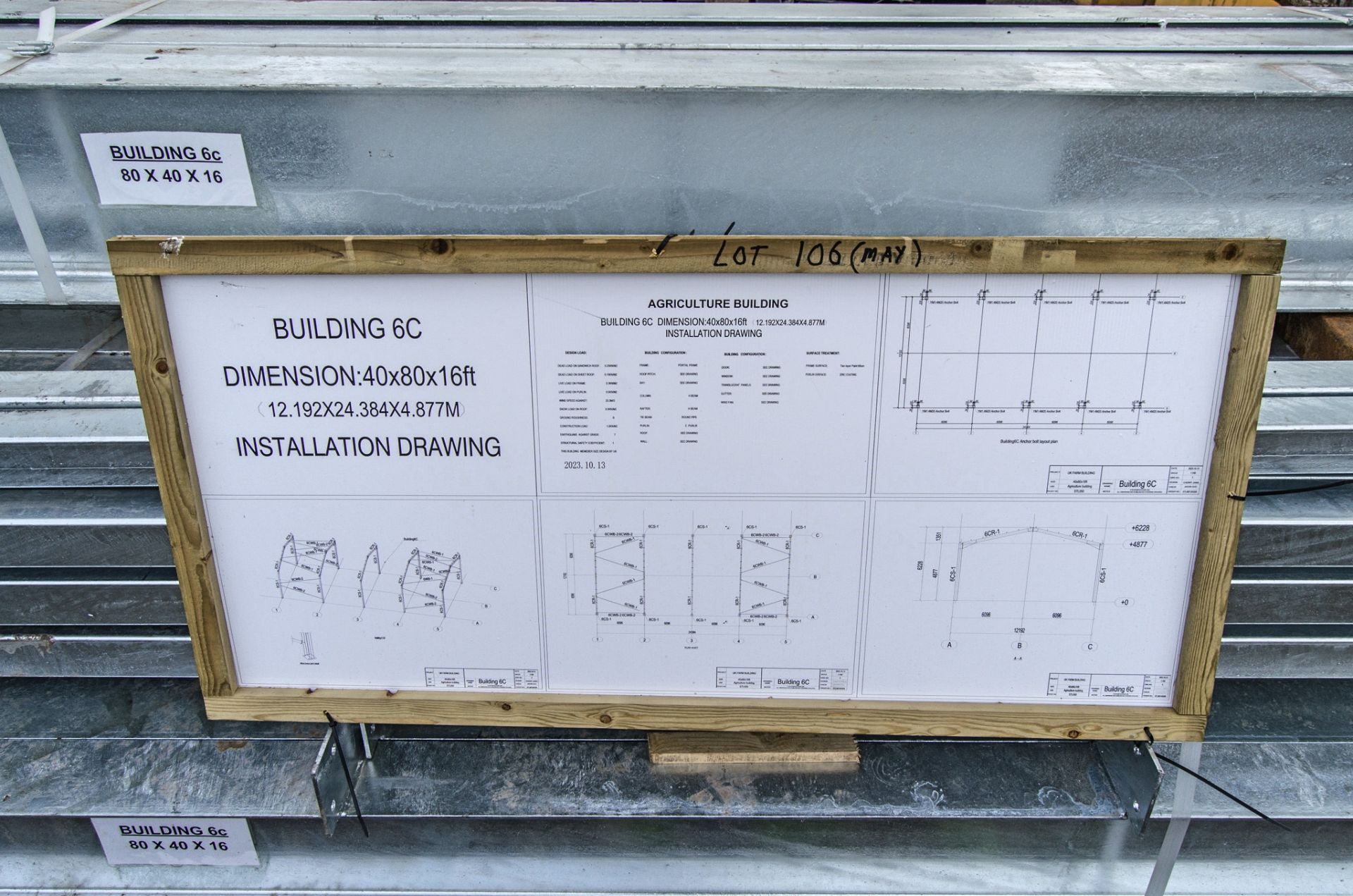 Steel framed galvanised portal agricultural building Dimensions: 40ft x 80ft x 16ft ** New & - Image 3 of 3