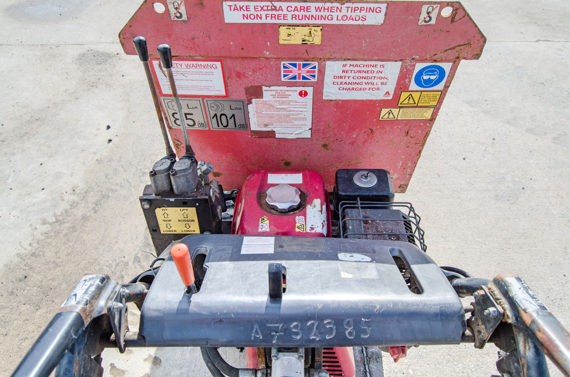 Taskman TD500HL 500kg petrol driven walk behind rubber tracked hi-tip dumper A732385 - Image 14 of 14