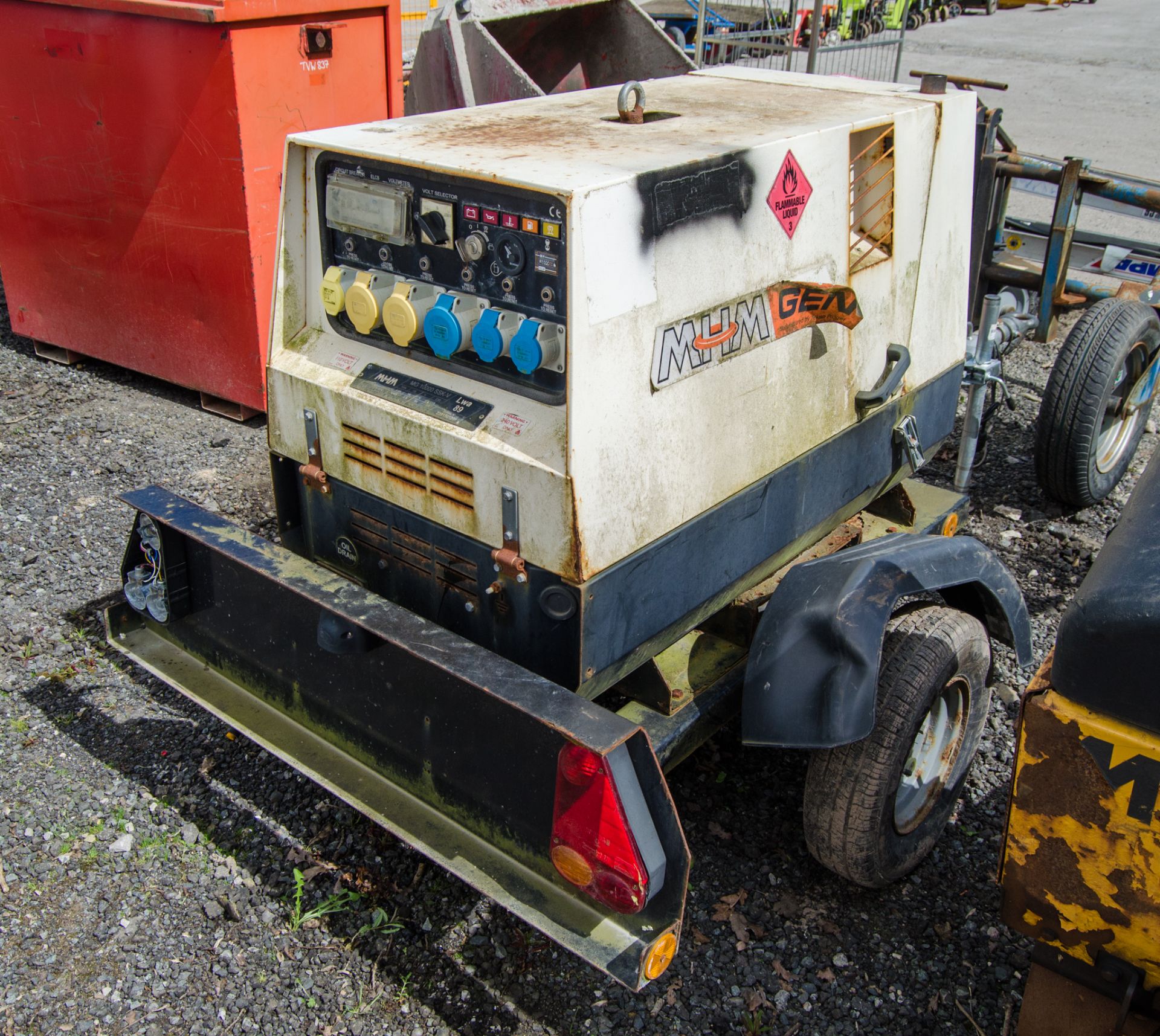 MHM MG1000 SSK-V 10 kva diesel driven fast tow mobile generator S/N: 229150129 Recorded Hours: - Image 4 of 7