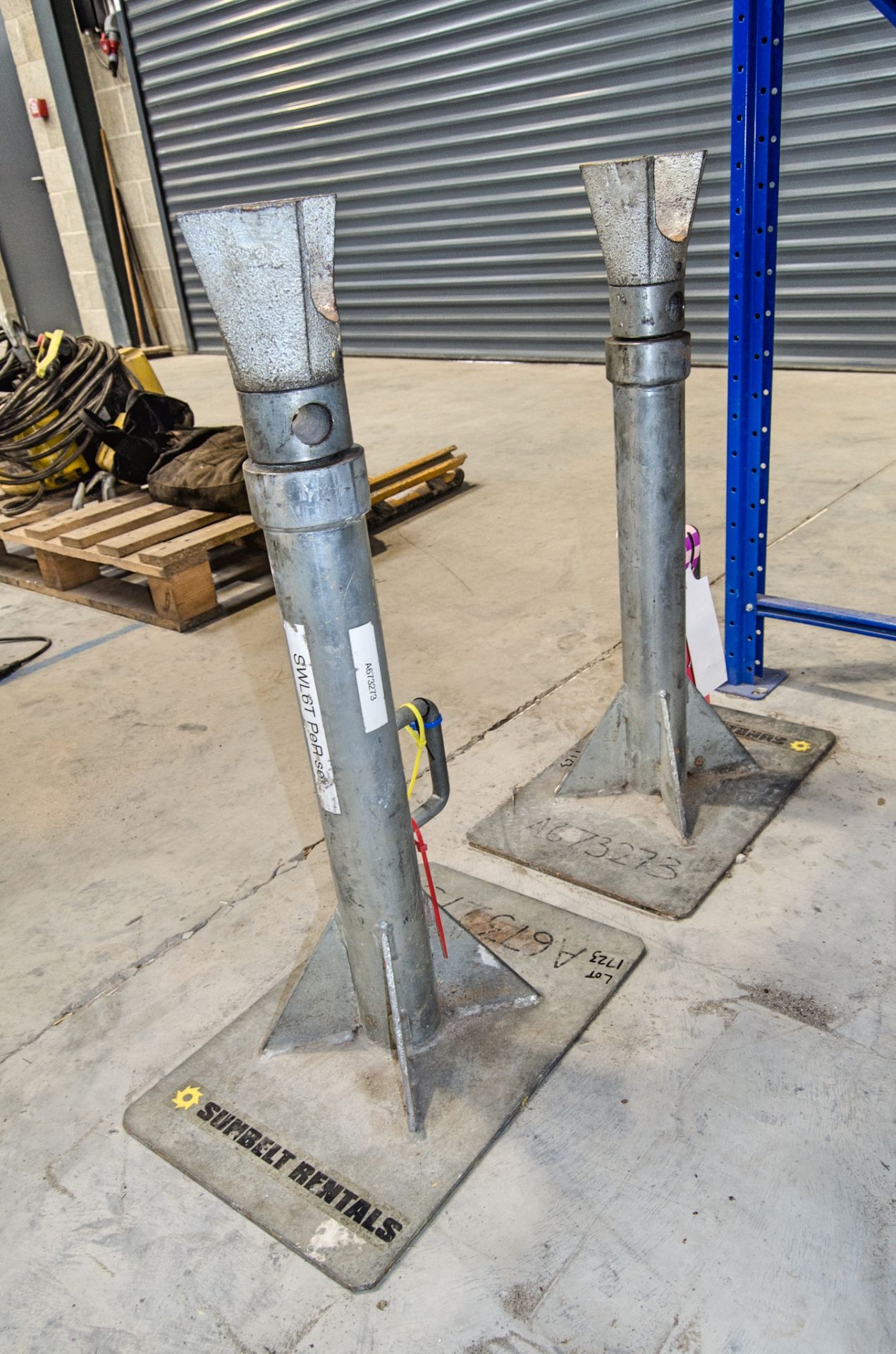 Pair of TWS cable drum stands S.W.L. 6000kg (as a pair) A673273