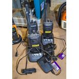 3 - Kenwood 2 way radios each c/w charger base 332000, 332001, 332002