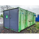 21ft x 9ft steel store site unit c/w keys N206853 ** Holes in the roof **
