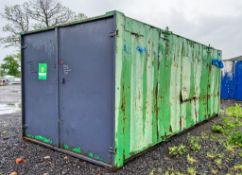 21ft x 9ft steel store site unit c/w keys N206853 ** Holes in the roof **