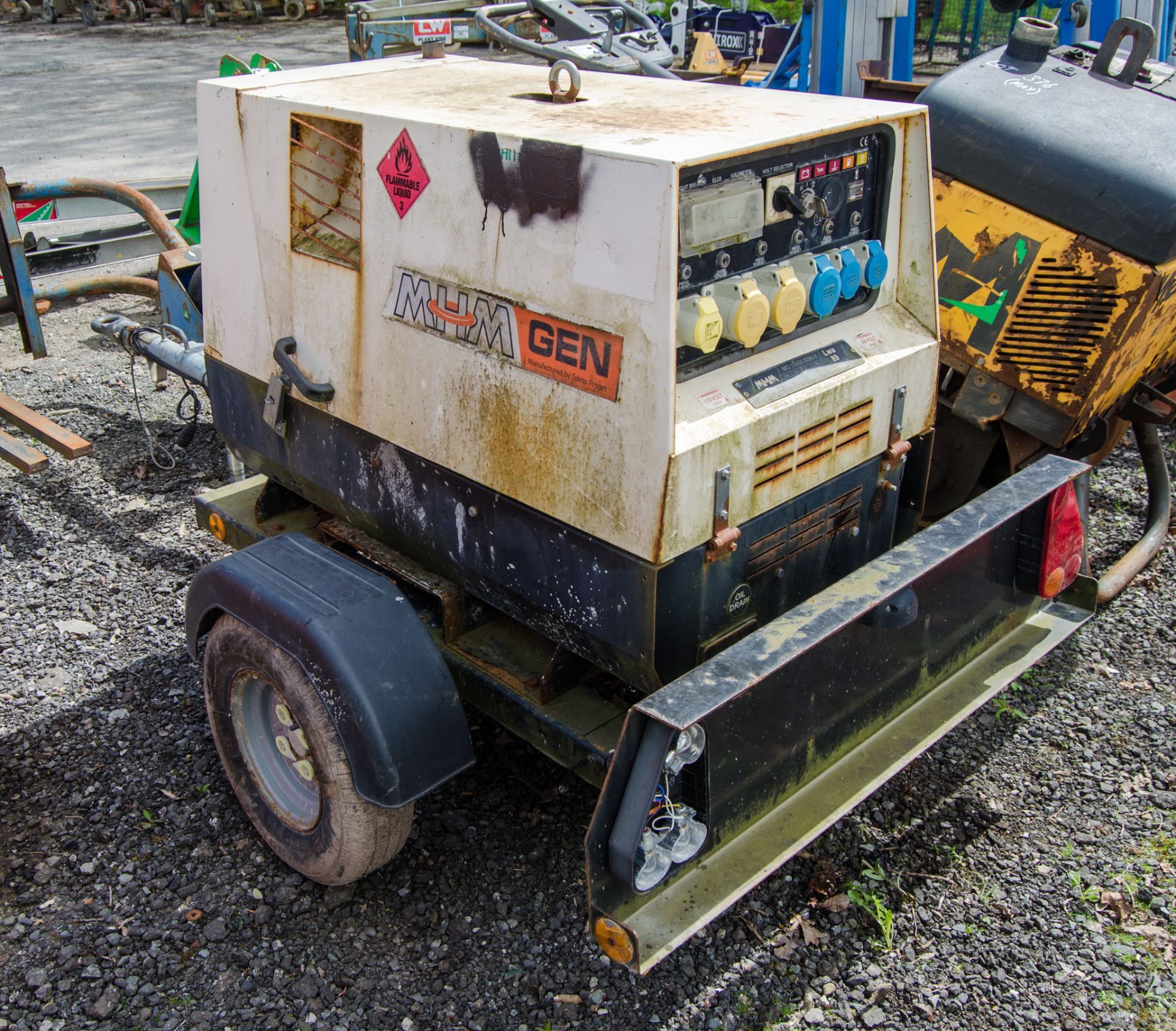MHM MG1000 SSK-V 10 kva diesel driven fast tow mobile generator S/N: 229150129 Recorded Hours: - Image 3 of 7