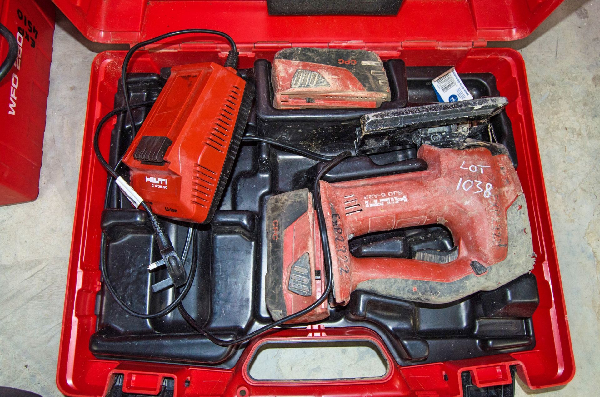 Hilti SJD 6-A22 22v cordless jigsaw c/w 2 batteries, charger and carry case EXP2322