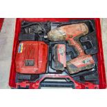 Hilti SIW 22T-A 22v cordless 1/2 inch drive impact gun c/w 2 batteries, charger and carry case