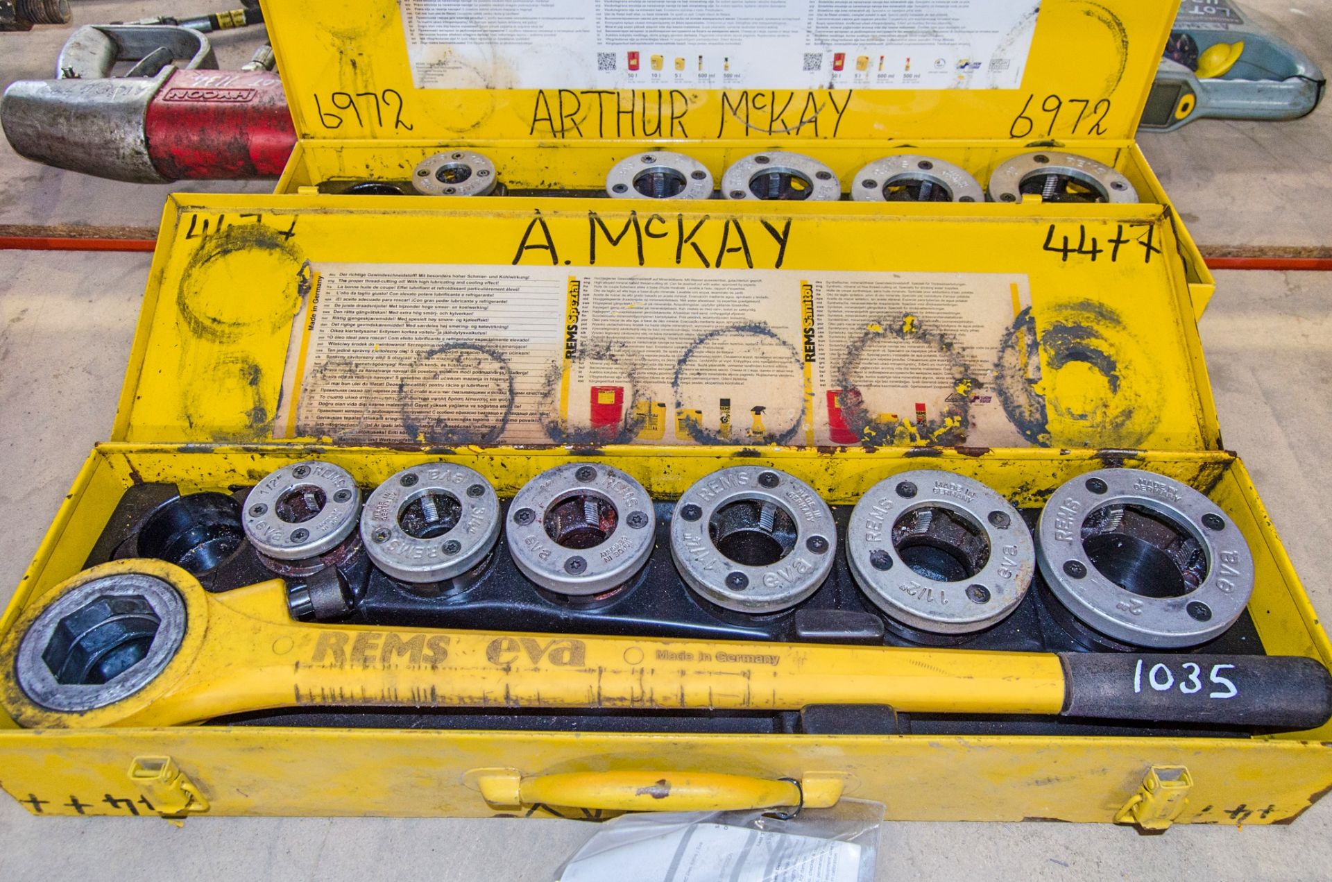 Rems manual pipe threading tool c/w 6 - dies and carry case AS4417