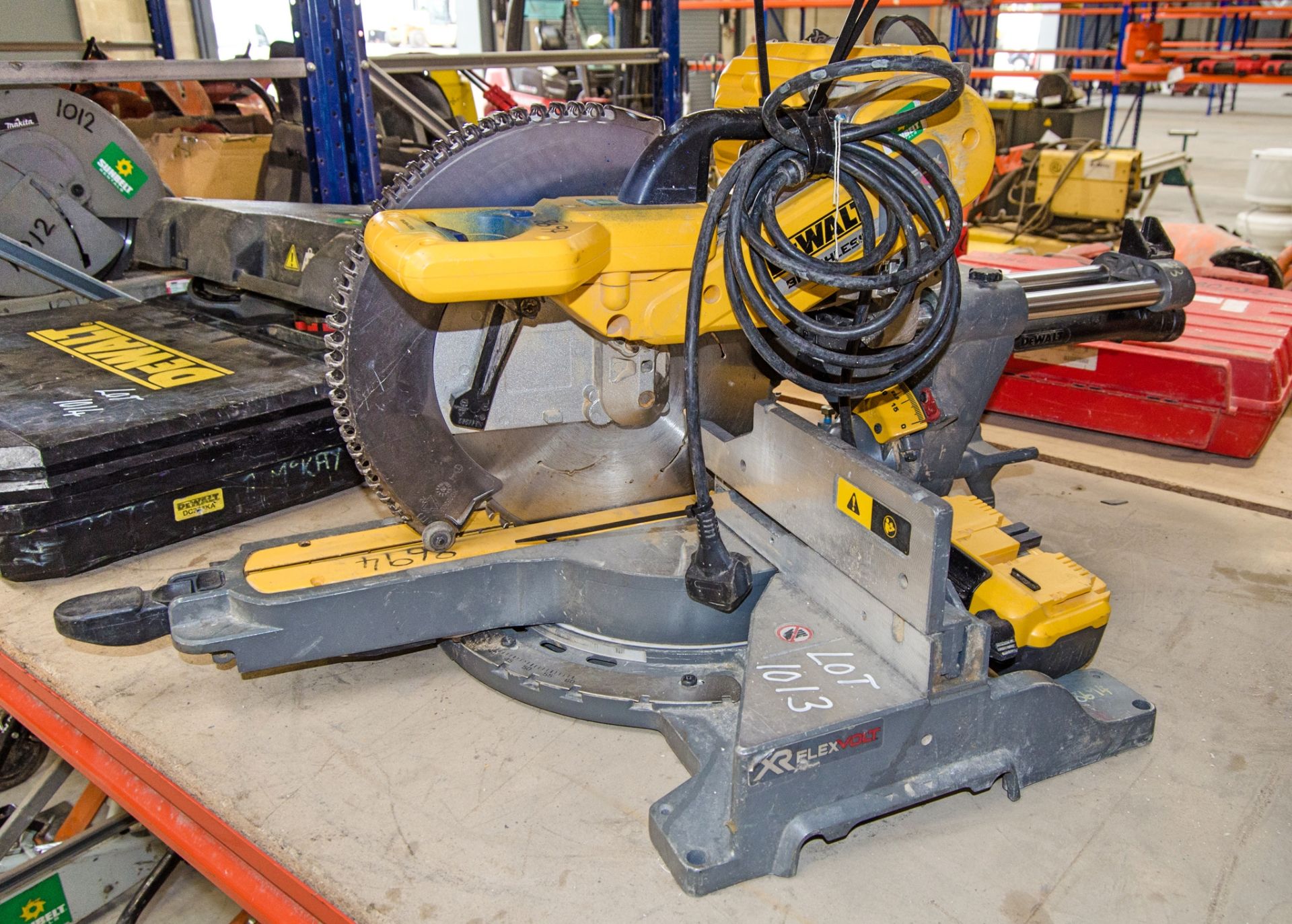 Dewalt DHS5780 54v cordless mitre saw c/w charger ** No battery ** AS8694