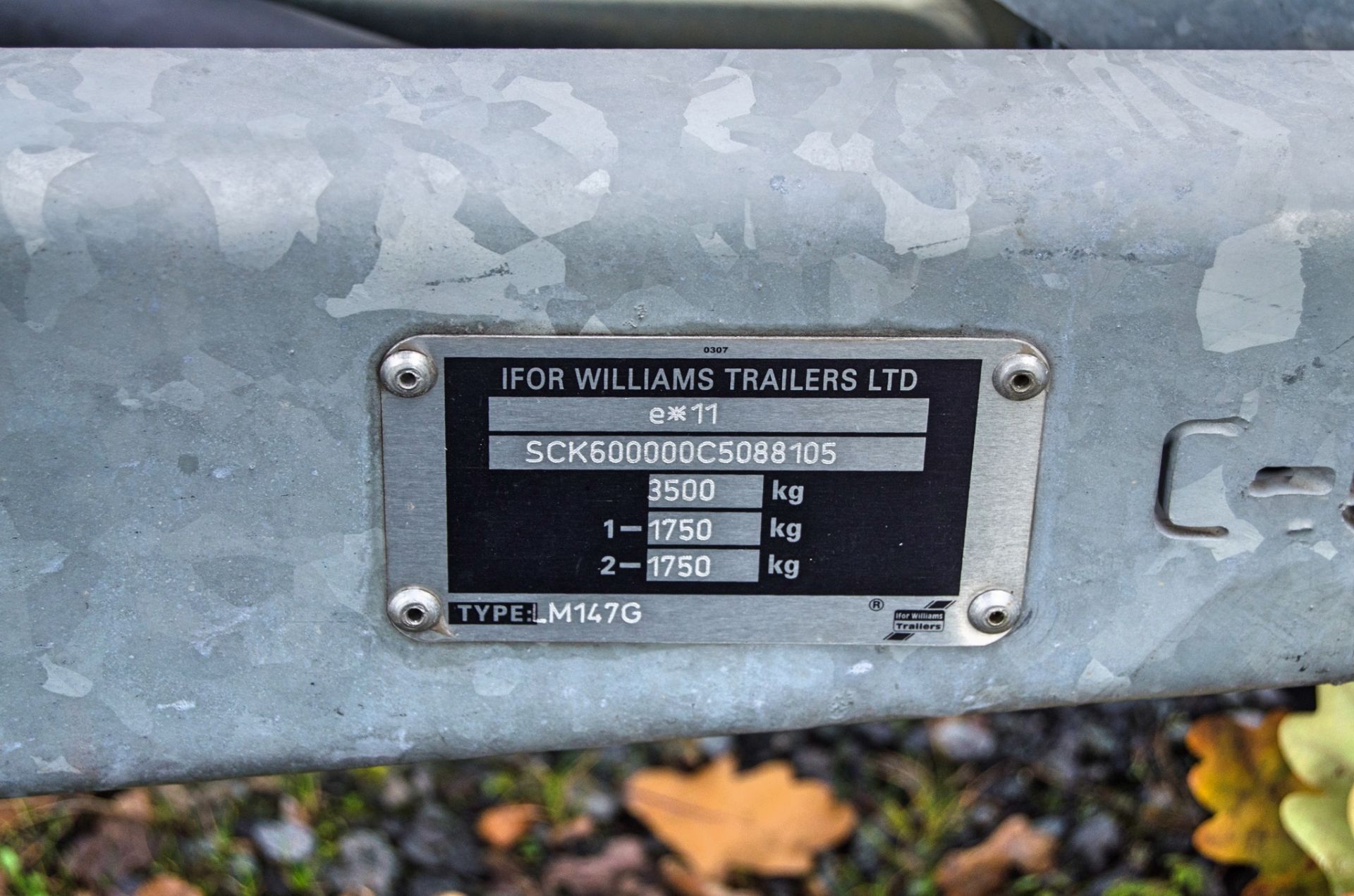 Ifor Williams LM147G 14ft x 7ft tandem axle flat bed trailer S/N: C5088105 - Image 7 of 7