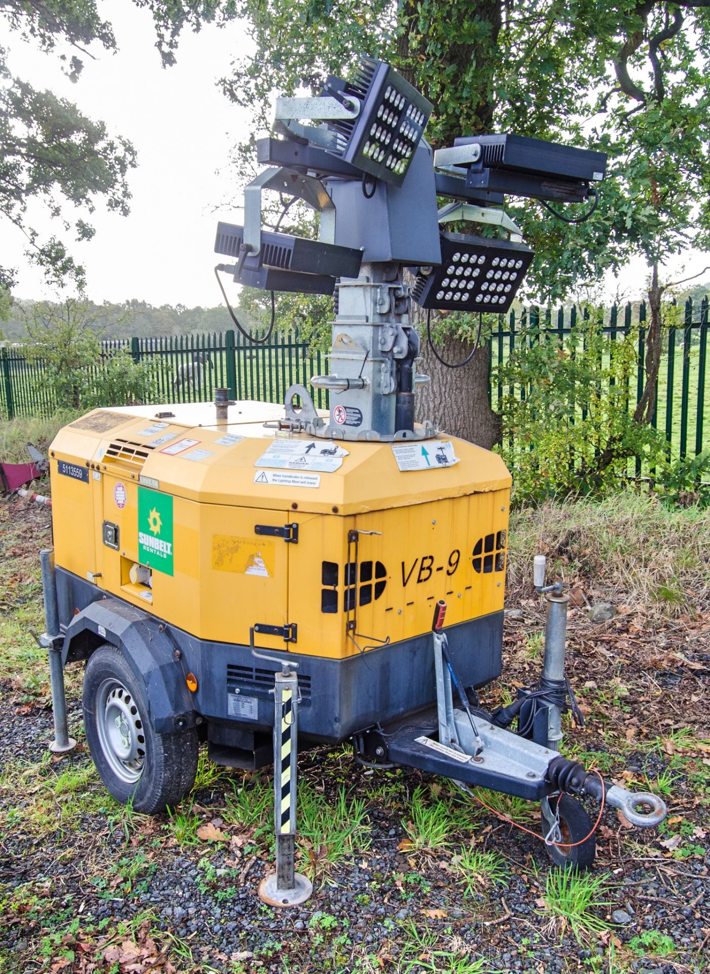 Generac VB-9 diesel driven 4 head LED fast tow mobile lighting tower Year: 2016 S/N: 160399 - Image 2 of 10