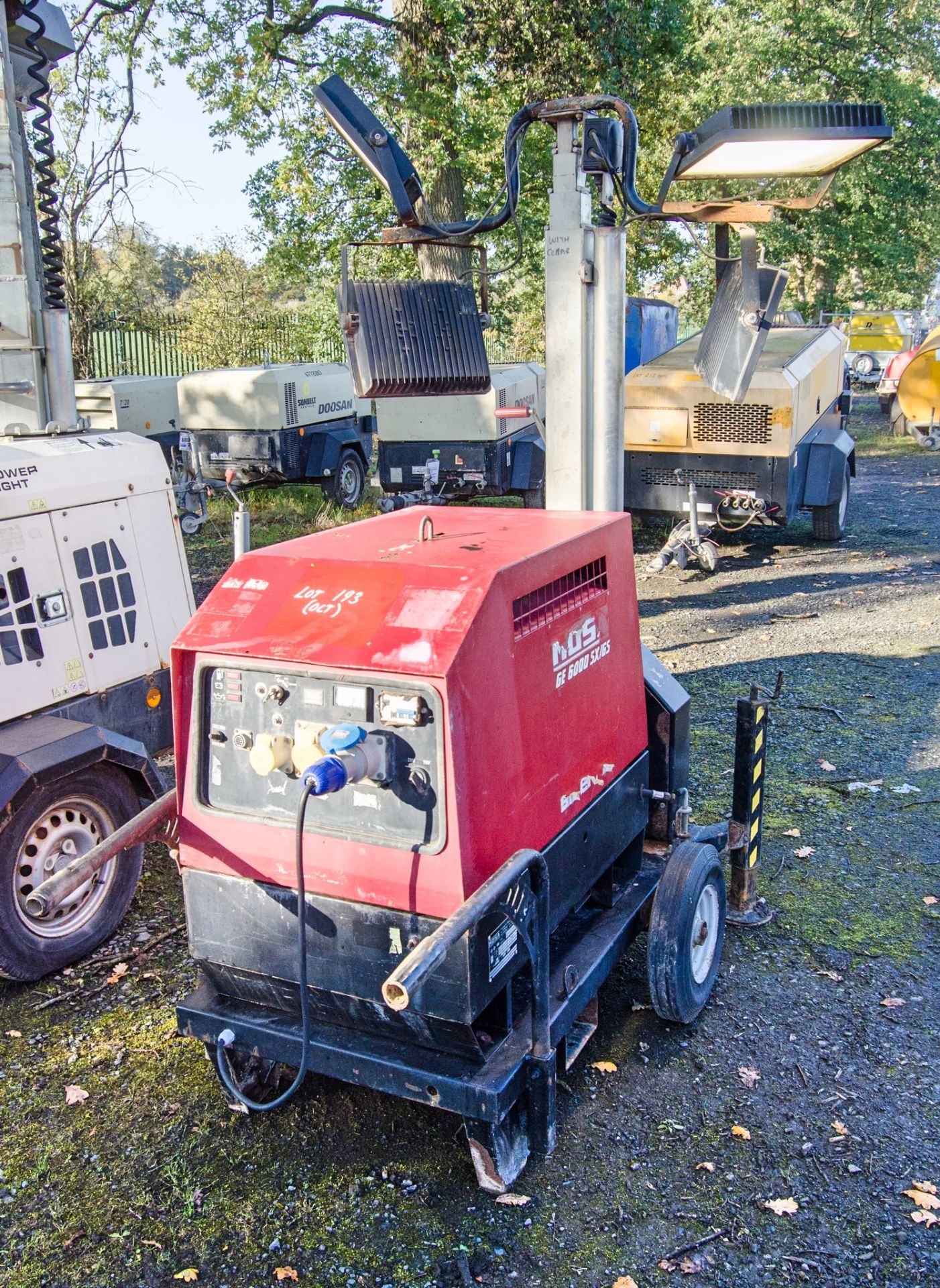 Mosa GE6000 diesel driven 4-head LED lighting tower S/N: 80193 Recorded hours: 2196