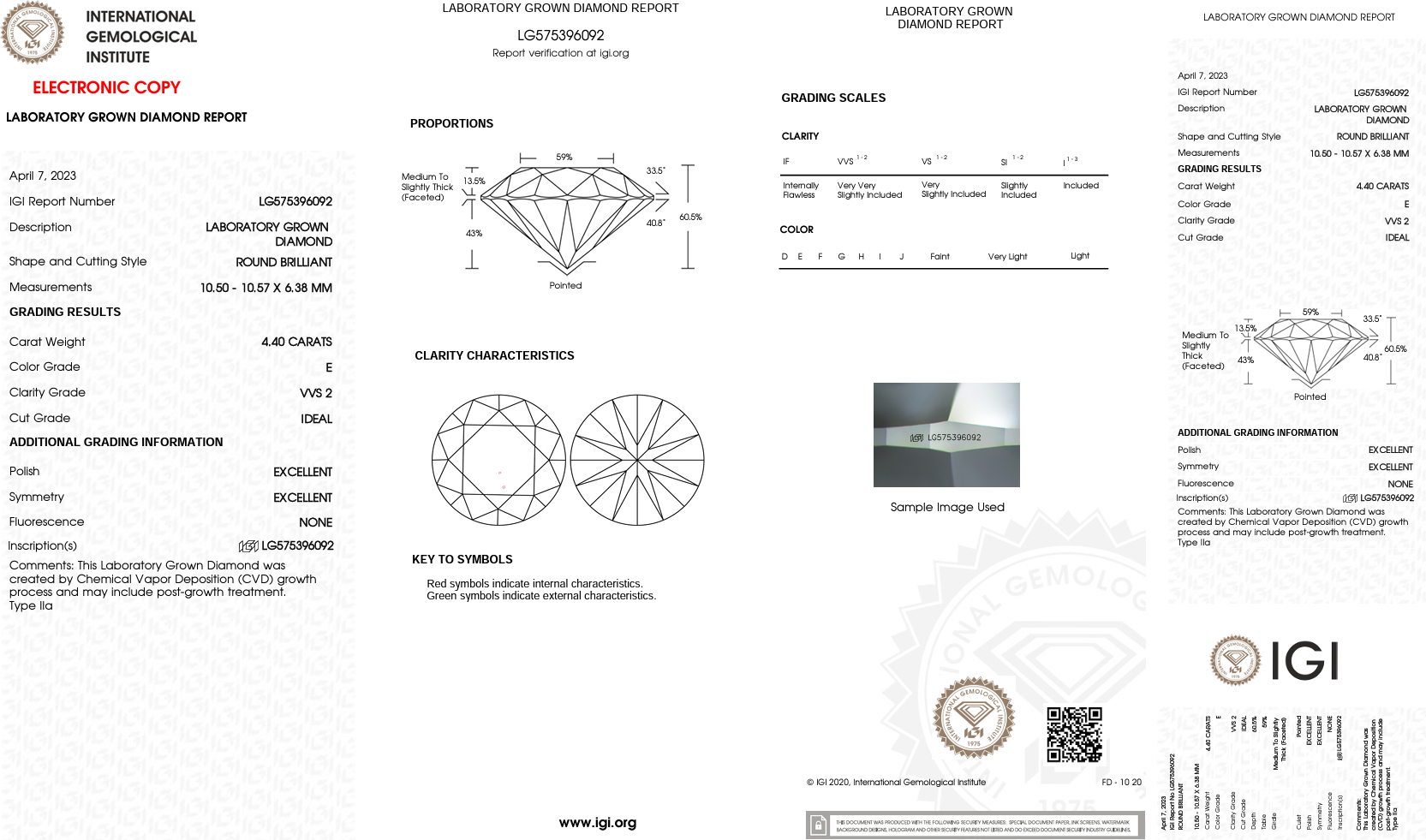 Round Brilliant Cut 8.93 Carat Diamond 18kt White Gold Earrings- F/E Colour VVS2 Clarity IGI - Image 9 of 9