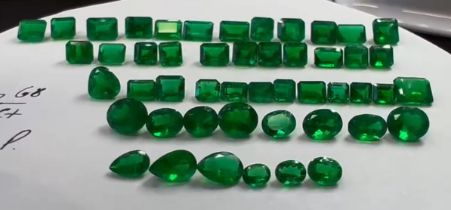 Parcel Of 49 ** Natural Emeralds ** 17.68 Carats - Sizes From 0.11 - 0.62 Carats