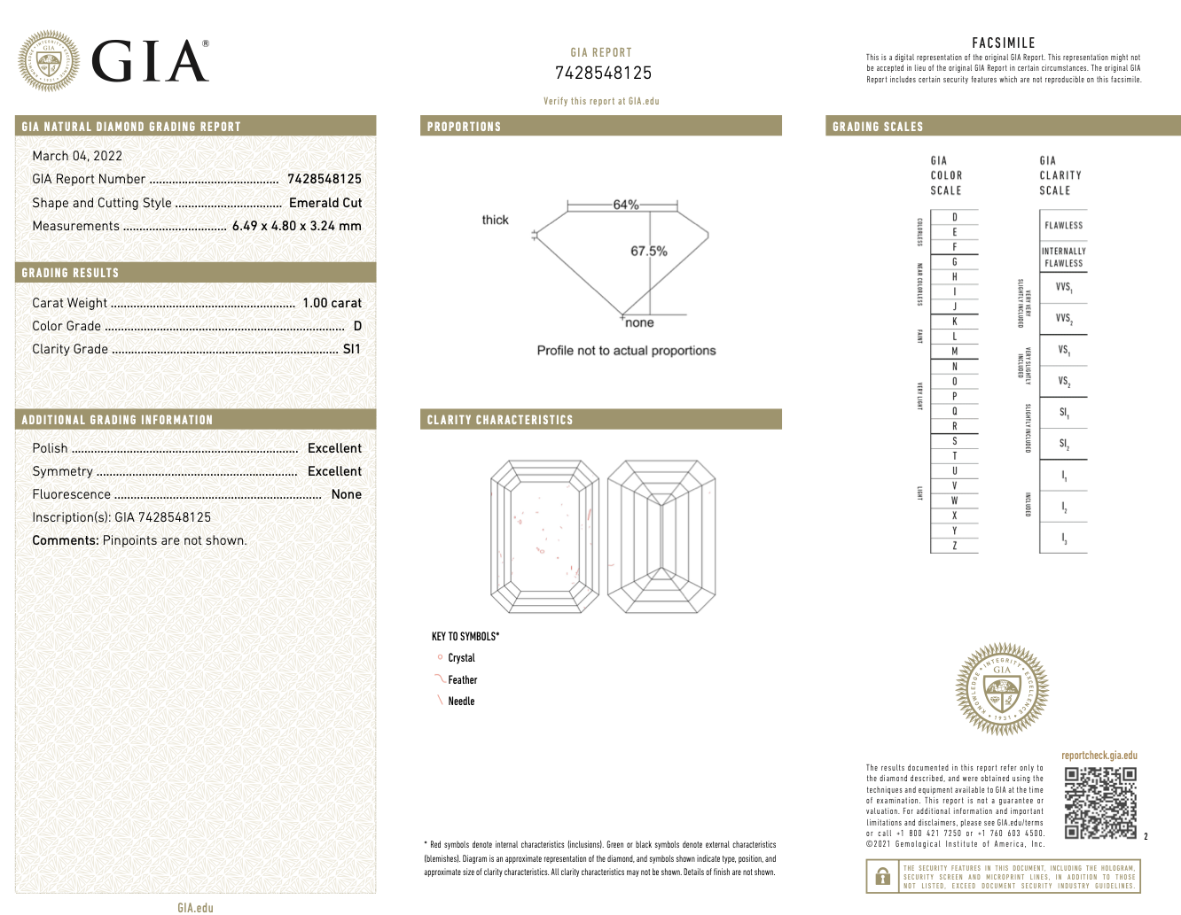 ** ON SALE ** Emerald Cut 2.00 Carat Diamond Earrings Set in Platinum D Colour - SI1 Clarity - GIA - Image 4 of 4