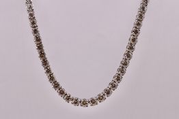 Round Brilliant Diamond Tennis Necklace 40 Carats Set in 18kt White Gold - IGI