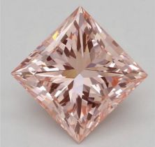 Princess Cut Diamond Fancy Pink Colour VVS2 Clarity 3.02 Carat EX EX - LG593370815 - IGI