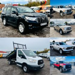** Commercial Vehicle & Car Event ** 30+ Lot's - Toyota Land Cruiser 2023 '73 Reg' 7 Seats 4WD - Ford Transit Tipper 2019 ULEZ Compliant -