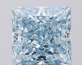 Princess Cut Diamond 5.01 Carat Fancy Intense Blue VS1 Clarity EX EX - IGI