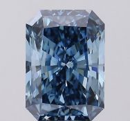 Radiant 5.26 Carat Diamond Fancy Vivaid Blue Colour VS1 Clarity EX EX - IGI
