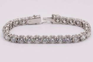 ** ON SALE ** Round Brilliant Cut 21 Carat Diamond Tennis Bracelet D Colour VVS Clarity