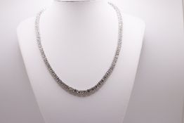 ** ON SALE ** Round Brilliant Diamond Tennis Necklace 40 Carats Set in 18kt White Gold - IGI
