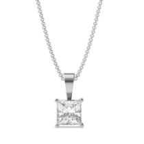 Princess Cut Diamond 1.50 Carat D Colour VVS2 Clarity - Necklace Pendant - 18kt White Gold