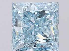 Princess Cut Diamond 5.01 Carat Fancy Intense Blue VS1 Clarity EX EX - IGI