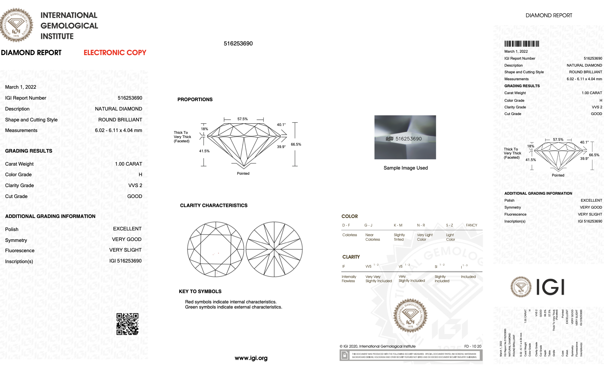 Round Brilliant Cut 2.00 Carat Natural Diamond Earrings 18kt White Gold - H Colour VVS2 Clarity- IGI - Image 15 of 16