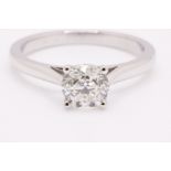 Round Brilliant Cut Natural Diamond Ring 1.00 Carat H Colour VS2 Clarity EX GD - IGI