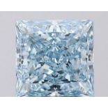 ** ON SALE ** Princess Cut Diamond 5.01 Carat Fancy Intense Blue VS1 Clarity EX EX - IGI