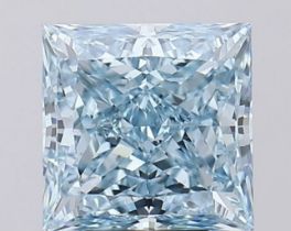 ** ON SALE ** Princess Cut Diamond 5.01 Carat Fancy Intense Blue VS1 Clarity EX EX - IGI