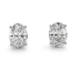 Oval Cut 4.00 Carat Diamond Earrings Set in 18kt White Gold - d Colour VS Clarity - IGI