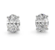 Oval Cut 4.00 Carat Diamond Earrings Set in 18kt White Gold - d Colour VS Clarity - IGI