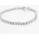 7.00 Carat Natural Diamond Tennis Bracelet Colour E/F Clarity SI - Set In 18kt White Gold