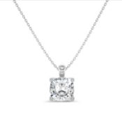**ON SALE**Cushion Cut Diamond 2.00 Carat D Colour VVS2 Clarity - Necklace Pendant - 18kt White Gold