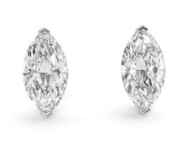 Marquise Cut 2.00 Carat Natural Diamond Earrings 18kt White Gold - Colour D - SI Clarity- GIA